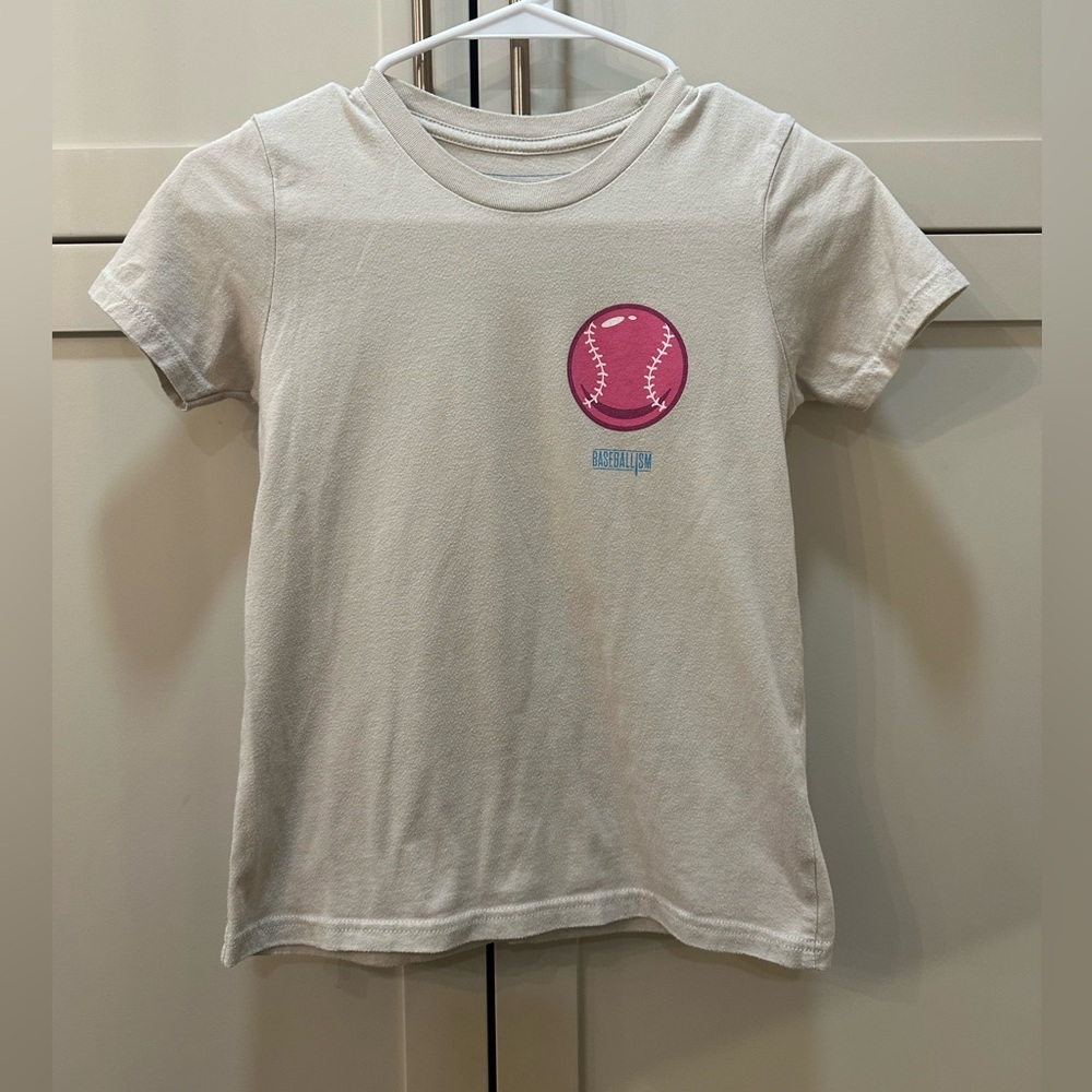 Youth Baseballism Graphic Tee with Pink Baseball- YM